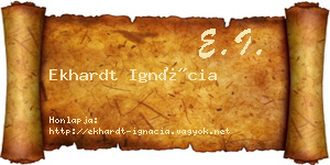 Ekhardt Ignácia névjegykártya
